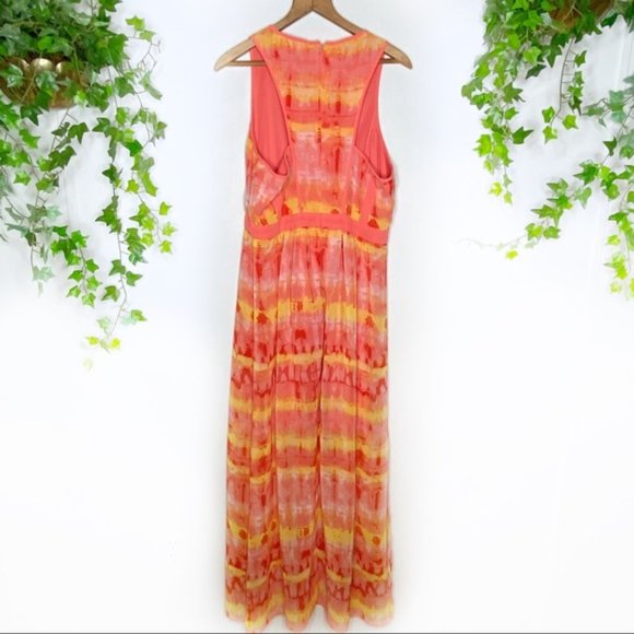 Calvin Klein Orange Tie Dye Sleeveless Maxi Dress Size 12 - Picture 3 of 8